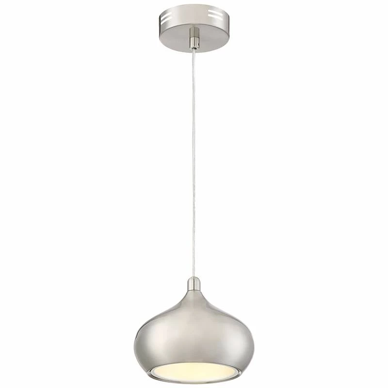 Possini Euro Holland 7 1/2" Wide Satin Nickel Modern LED Mini Pendant 8 Possini Euro Holland 7 1/2" Wide Satin Nickel Modern LED Mini Pendant - Image 6