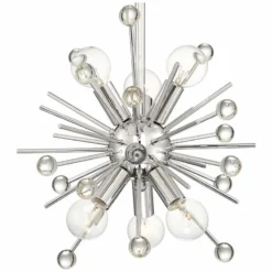 Possini Euro Janae 12" Wide Polished Nickel Sputnik Pendant -Outlet The Radiantix Store possini euro janae 12 inch wide polished nickel sputnik pendant 45c50views2