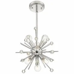 Possini Euro Janae 12" Wide Polished Nickel Sputnik Pendant -Outlet The Radiantix Store possini euro janae 12 inch wide polished nickel sputnik pendant 45c50views4