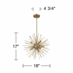Possini Euro Janae 18" Wide Antique Gold Sputnik Pendant Light -Outlet The Radiantix Store possini euro janae 18 inch wide antique gold sputnik pendant light 46f80views5