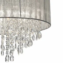 Possini Euro Jolie 20" Wide Silver Fabric Crystal Chandelier -Outlet The Radiantix Store possini euro jolie 20 inch wide silver fabric crystal chandelier w7974views1
