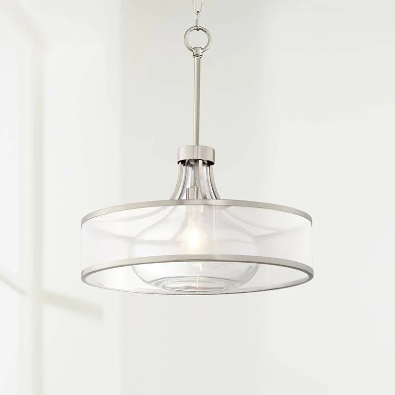 Possini Euro Layne 19 1/4" Wide Brushed Nickel Pendant Light 3 Possini Euro Layne 19 1/4" Wide Brushed Nickel Pendant Light