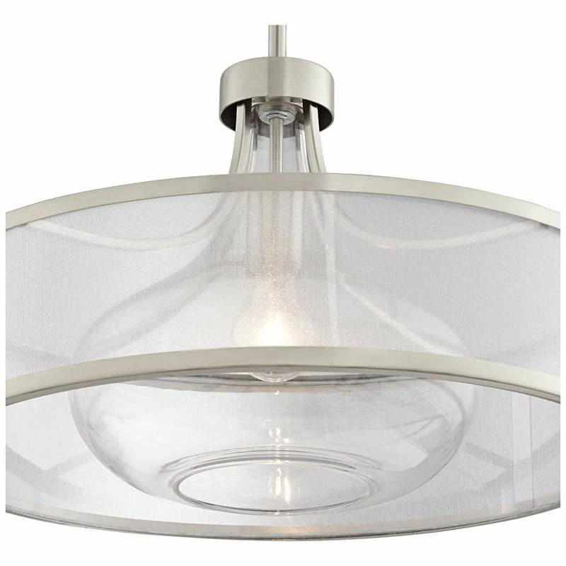 Possini Euro Layne 19 1/4" Wide Brushed Nickel Pendant Light 5 Possini Euro Layne 19 1/4" Wide Brushed Nickel Pendant Light - Image 3
