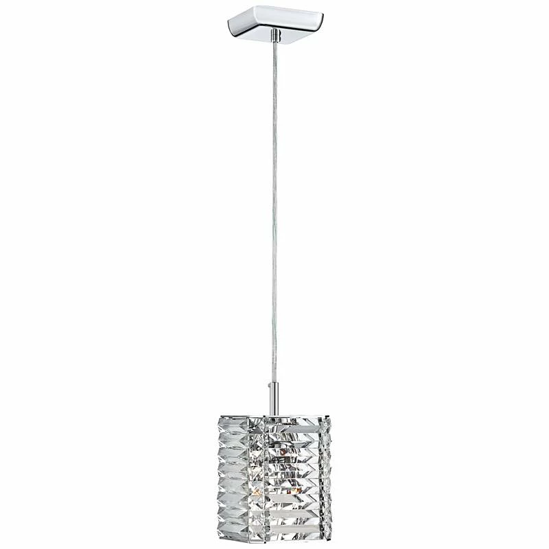 Possini Euro Lenke Chrome 6" Wide Modern Crystal Mini Pendant 4 Possini Euro Lenke Chrome 6" Wide Modern Crystal Mini Pendant - Image 2