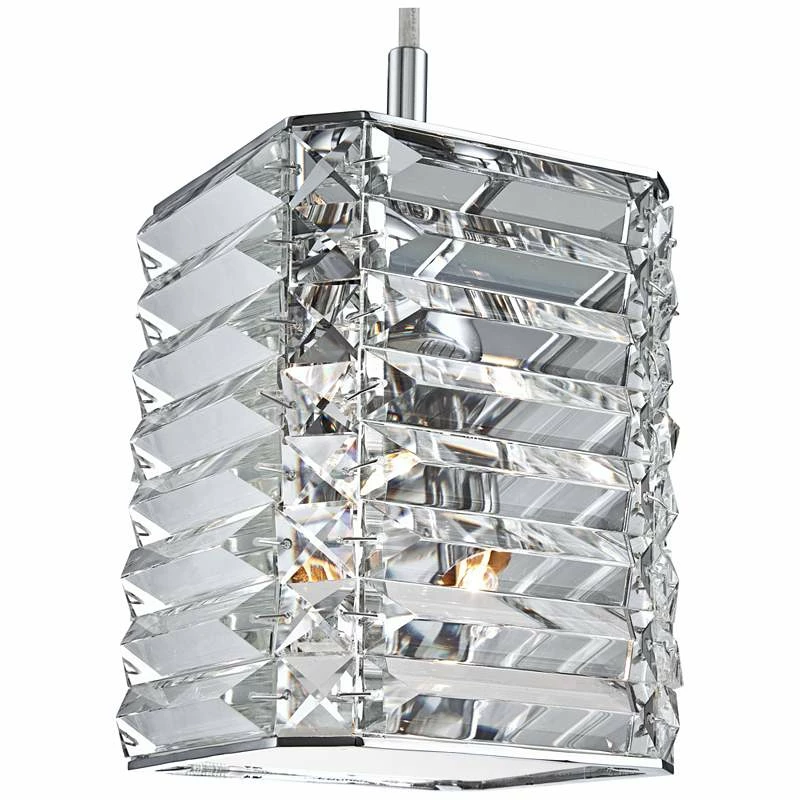 Possini Euro Lenke Chrome 6" Wide Modern Crystal Mini Pendant 5 Possini Euro Lenke Chrome 6" Wide Modern Crystal Mini Pendant - Image 3