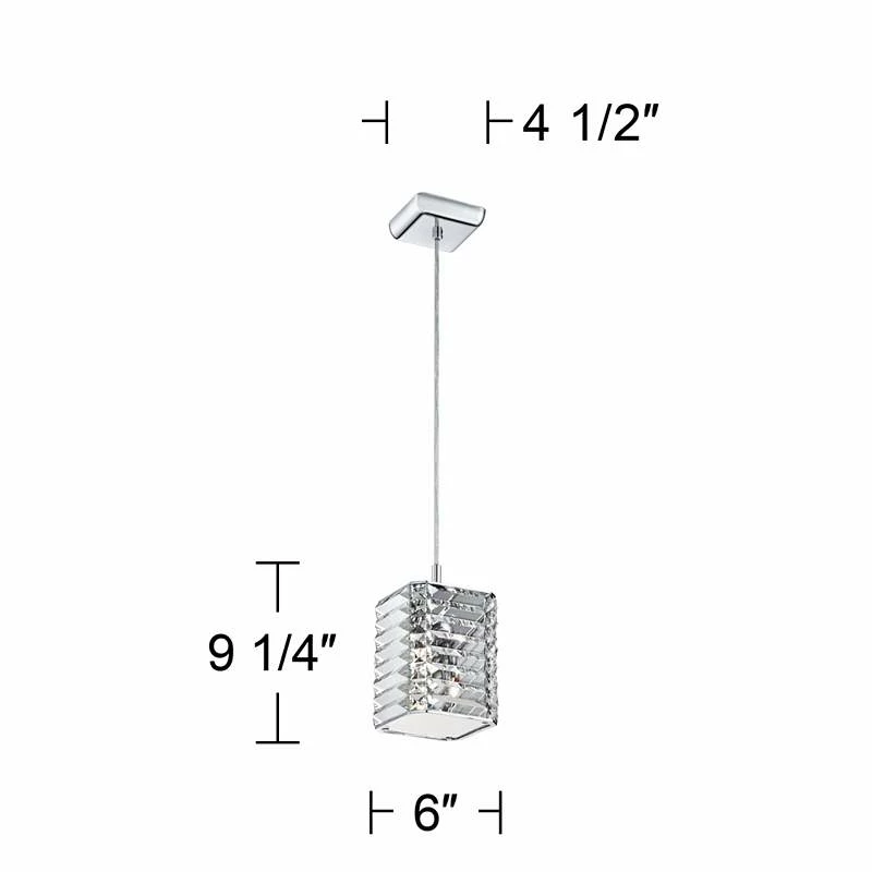 Possini Euro Lenke Chrome 6" Wide Modern Crystal Mini Pendant 8 Possini Euro Lenke Chrome 6" Wide Modern Crystal Mini Pendant - Image 6