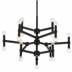 Possini Euro Marya 31 1/2" Wide Semi Gloss Black 24-Light Chandelier -Outlet The Radiantix Store possini euro marya 31 and one half inch wide semi gloss black 24 light chandelier 316d0views2