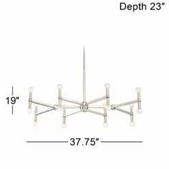 Possini Euro Marya 37 3/4" Wide Brushed Nickel 16-Light Chandelier -Outlet The Radiantix Store possini euro marya 37 and three quarter inch wide brushed nickel 16 light chandelier 40w54views5