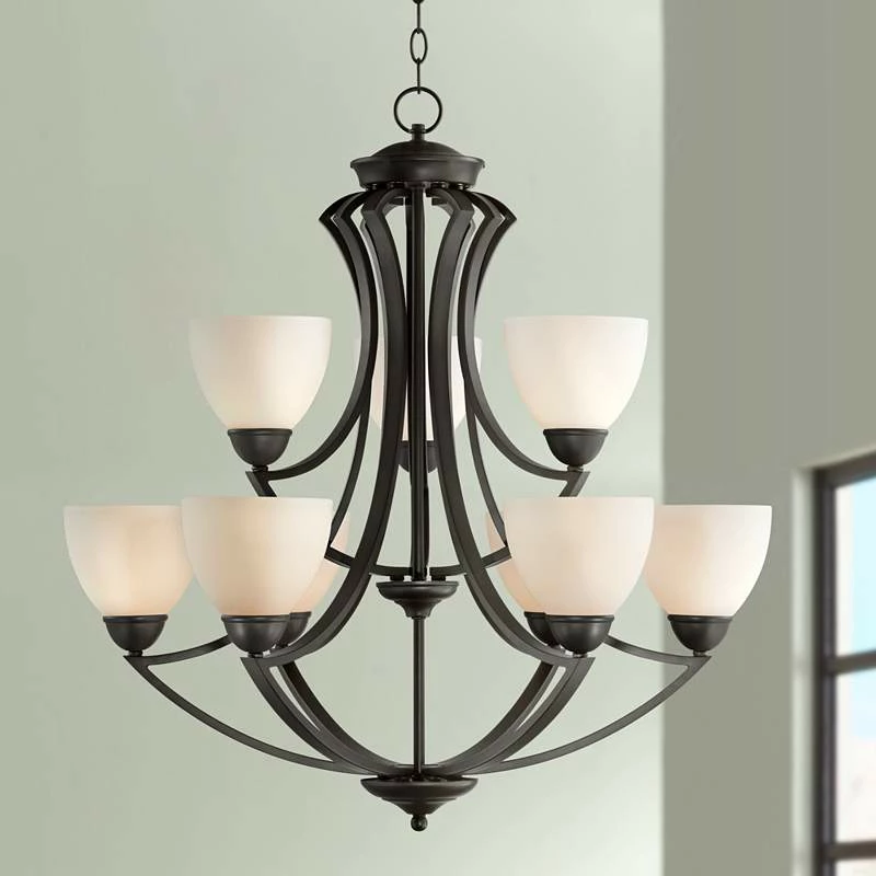 Possini Euro Milbury 30" Wide Dark Bronze 9-Light Chandelier 3 Possini Euro Milbury 30" Wide Dark Bronze 9-Light Chandelier