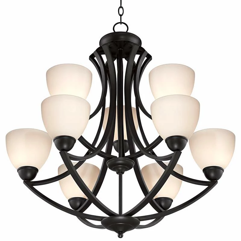 Possini Euro Milbury 30" Wide Dark Bronze 9-Light Chandelier 7 Possini Euro Milbury 30" Wide Dark Bronze 9-Light Chandelier - Image 5