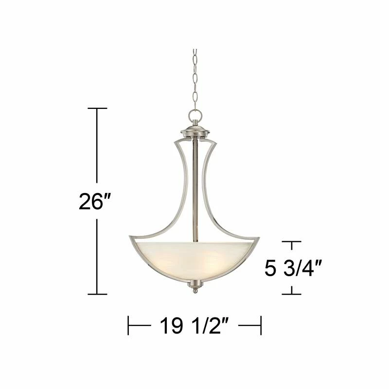 Possini Euro Milbury Brushed Nickel 3-Light Swag Chandelier 8 Possini Euro Milbury Brushed Nickel 3-Light Swag Chandelier - Image 6
