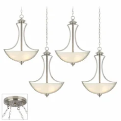 Possini Euro Milbury Brushed Nickel 4-Light Swag Chandelier