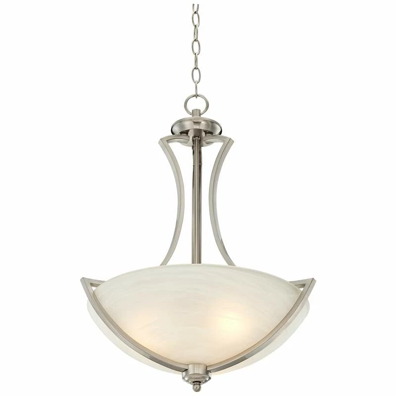 Possini Euro Milbury Brushed Nickel 4-Light Swag Chandelier 6 Possini Euro Milbury Brushed Nickel 4-Light Swag Chandelier - Image 4
