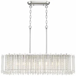 Possini Euro Mirabell 34" Crystal LED Kitchen Island Linear Pendant -Outlet The Radiantix Store possini euro mirabell 34 inch crystal led kitchen island linear pendant 67c46views3