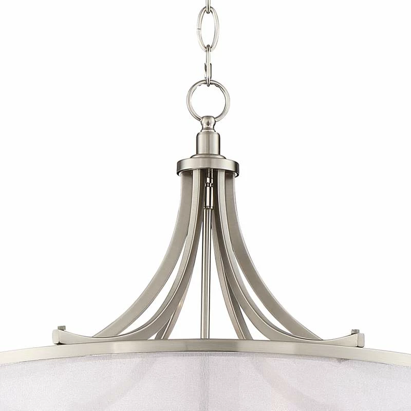 Possini Euro Nor 23" Wide 6-Light Brushed Nickel Drum Shade Pendant 6 Possini Euro Nor 23" Wide 6-Light Brushed Nickel Drum Shade Pendant - Image 4