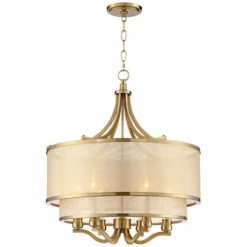 Possini Euro Nor 23" Wide Warm Antique Brass 6-Light Pendant -Outlet The Radiantix Store possini euro nor 23 inch wide warm antique brass 6 light pendant 23m83