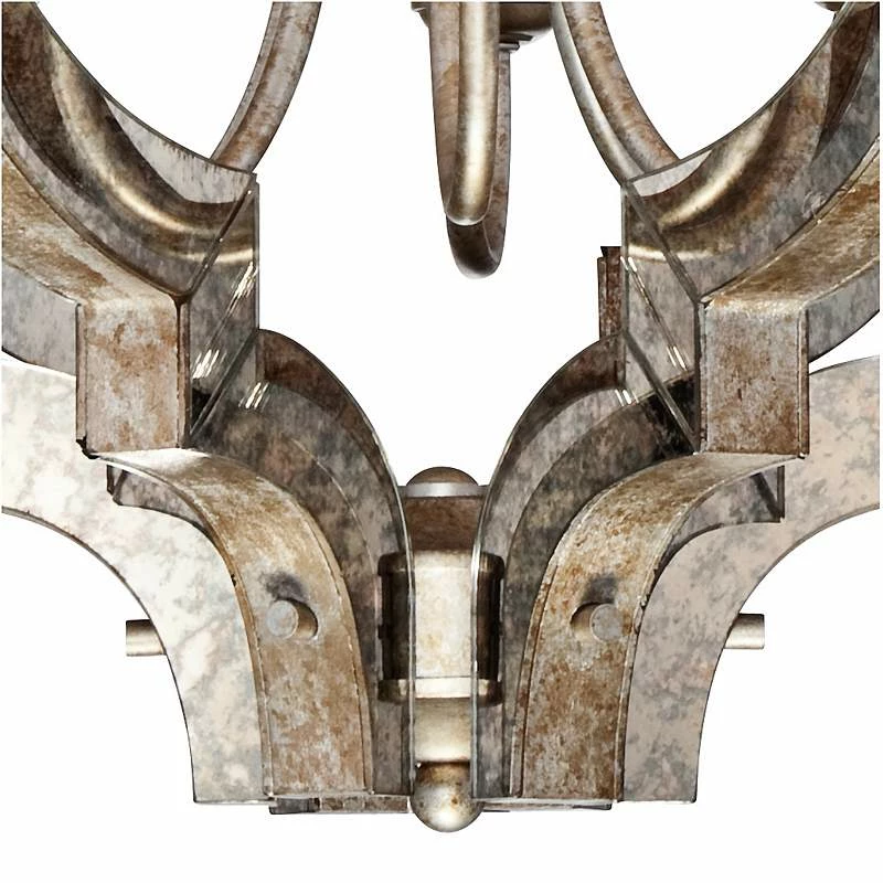 Possini Euro Ornament Brushed Nickel 3-Light Swag Chandelier 6 Possini Euro Ornament Brushed Nickel 3-Light Swag Chandelier - Image 4