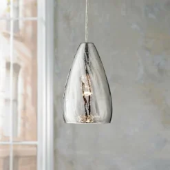 Possini Euro Portico 5" Wide Crackle Glass Mini Pendant