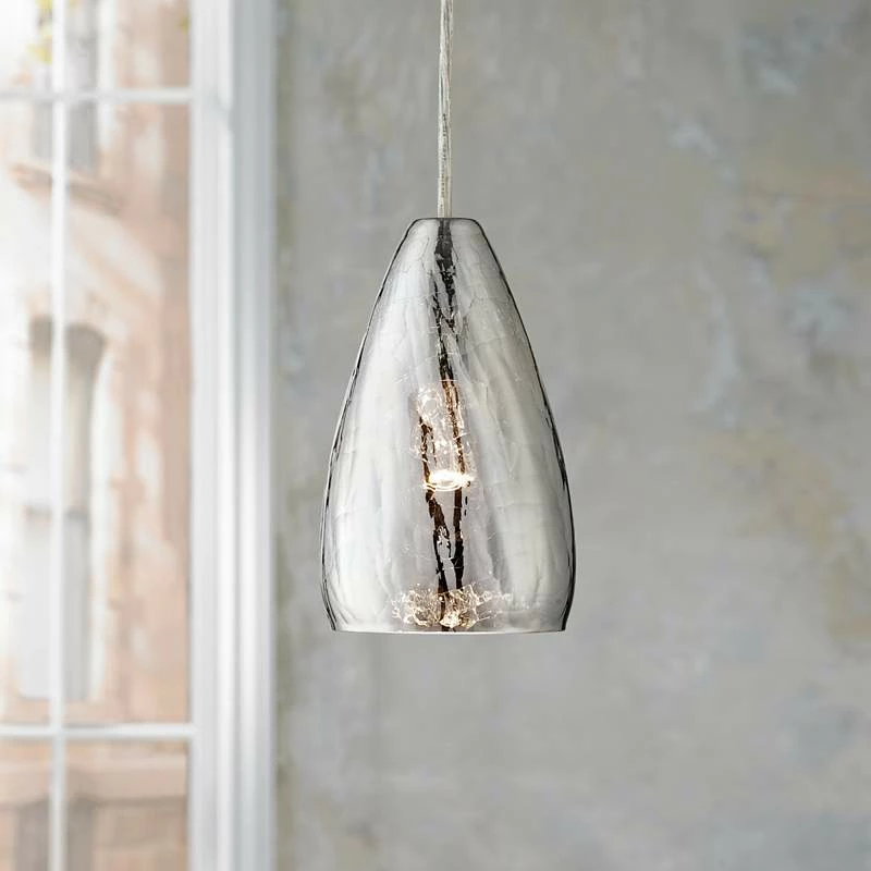 Possini Euro Portico 5" Wide Crackle Glass Mini Pendant 3 Possini Euro Portico 5" Wide Crackle Glass Mini Pendant