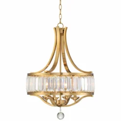 Possini Euro Prava 21 1/2" Wide Brass 4-Light Crystal Chandelier 9 Possini Euro Prava 21 1/2" Wide Brass 4-Light Crystal Chandelier -Outlet The Radiantix Store possini euro prava 21 and one half inch wide brass 4 light crystal chandelier 71d34