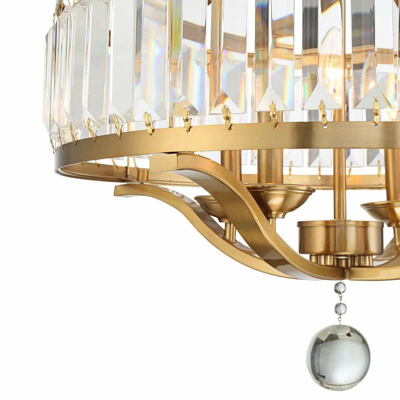 Possini Euro Prava 21 1/2" Wide Brass 4-Light Crystal Chandelier 6 Possini Euro Prava 21 1/2" Wide Brass 4-Light Crystal Chandelier - Image 4