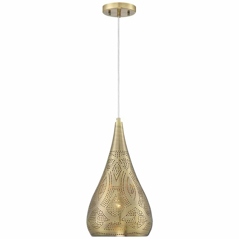 Possini Euro Safi 9" Wide Antique Brass Moroccan Mini Pendant Light 7 Possini Euro Safi 9" Wide Antique Brass Moroccan Mini Pendant Light - Image 5