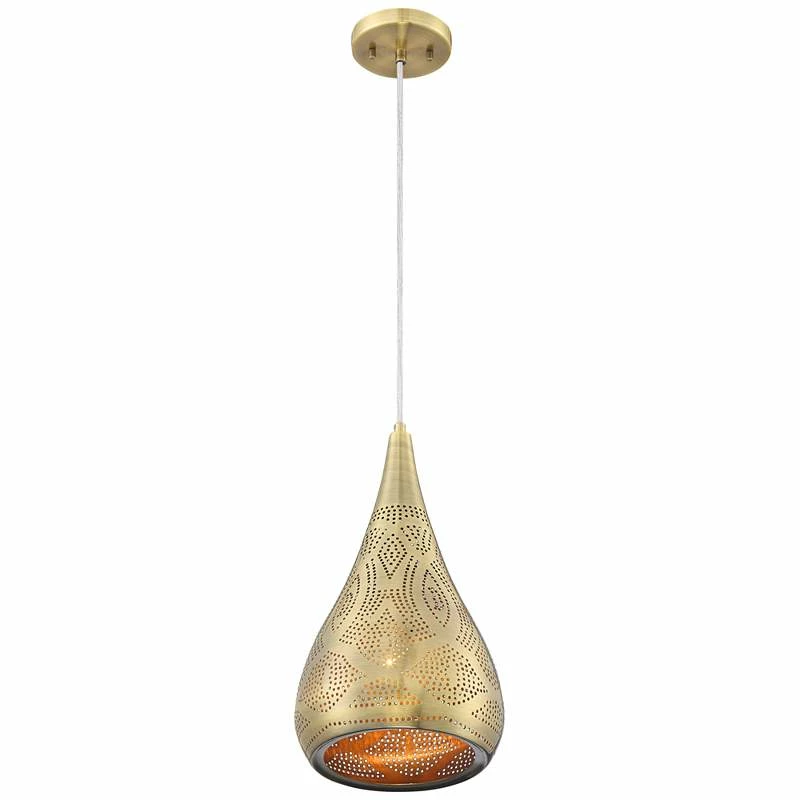 Possini Euro Safi 9" Wide Antique Brass Moroccan Mini Pendant Light 8 Possini Euro Safi 9" Wide Antique Brass Moroccan Mini Pendant Light - Image 6
