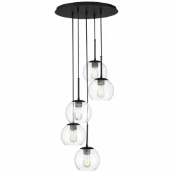 Possini Euro Samantha 19 1/2" Wide Black Multi-Light Pendant -Outlet The Radiantix Store possini euro samantha 19 and one half inch wide black multi light pendant 53x70