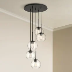 Possini Euro Samantha 19 1/2" Wide Black Multi-Light Pendant -Outlet The Radiantix Store possini euro samantha 19 and one half inch wide black multi light pendant 53x70cropped