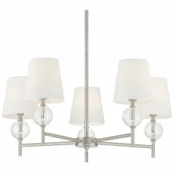 Possini Euro Sariac 24 3/4" Wide Brushed Nickel 5-Light Chandelier -Outlet The Radiantix Store possini euro sariac 24 and three quarter inch wide brushed nickel 5 light chandelier 663n1