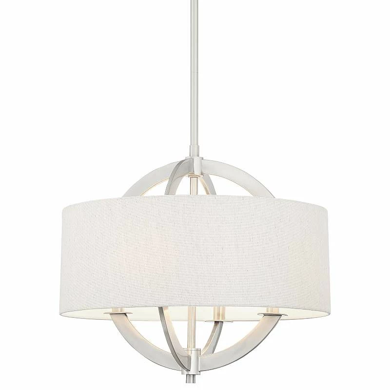 Possini Euro Saturna 21" Wide Brushed Nickel Pendant Light 4 Possini Euro Saturna 21" Wide Brushed Nickel Pendant Light - Image 2