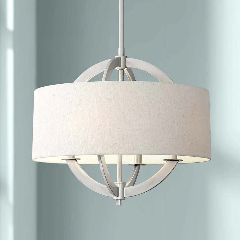 Possini Euro Saturna 21" Wide Brushed Nickel Pendant Light 3 Possini Euro Saturna 21" Wide Brushed Nickel Pendant Light