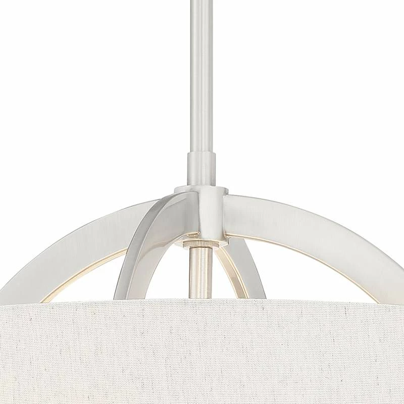 Possini Euro Saturna 21" Wide Brushed Nickel Pendant Light 6 Possini Euro Saturna 21" Wide Brushed Nickel Pendant Light - Image 4
