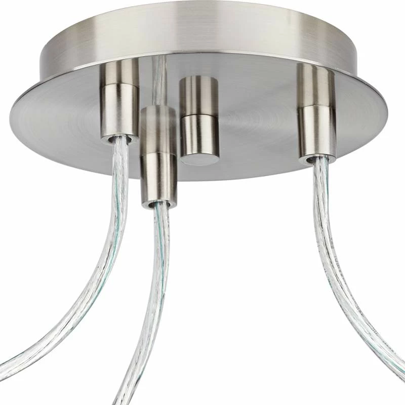 Possini Euro Silver Line Brushed Nickel 3-Light Swag Pendant 4 Possini Euro Silver Line Brushed Nickel 3-Light Swag Pendant - Image 2