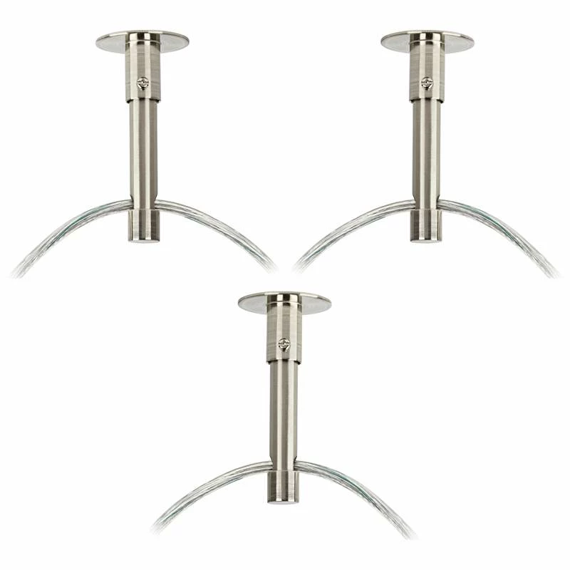Possini Euro Silver Line Brushed Nickel 3-Light Swag Pendant 5 Possini Euro Silver Line Brushed Nickel 3-Light Swag Pendant - Image 3