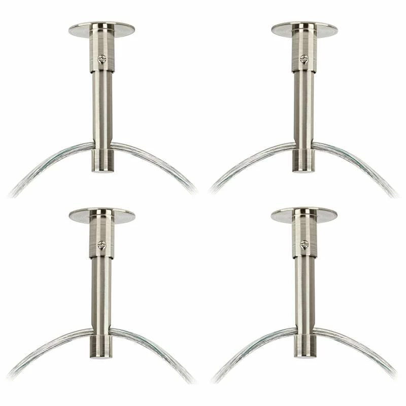 Possini Euro Silver Line Brushed Nickel 4-Light Swag Pendant 5 Possini Euro Silver Line Brushed Nickel 4-Light Swag Pendant - Image 3