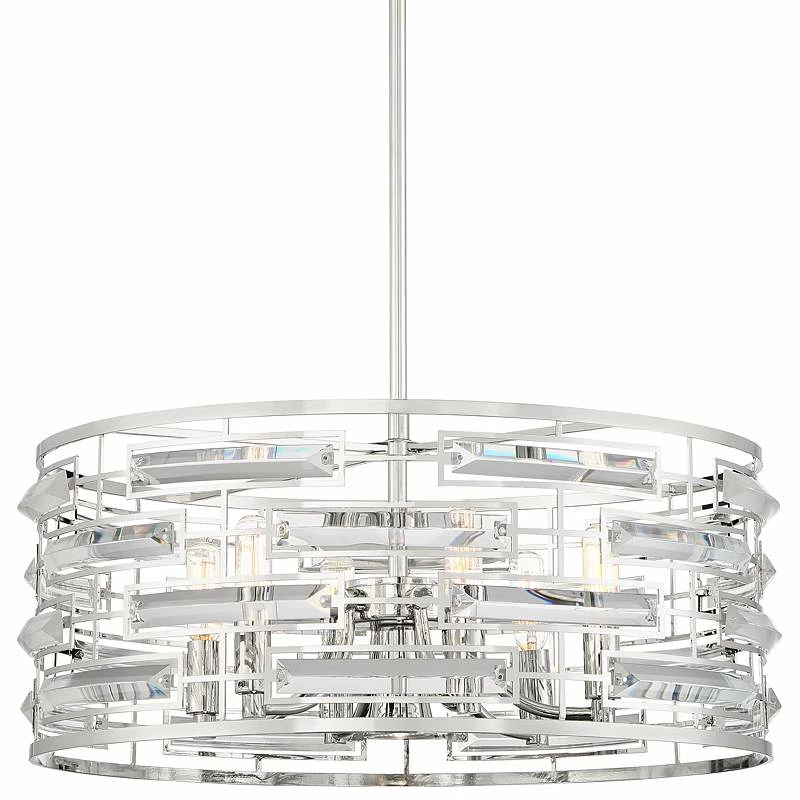 Possini Euro Smart 20" Wide Nickel And Crystal Modern Pendant Light 4 Possini Euro Smart 20" Wide Nickel And Crystal Modern Pendant Light - Image 2