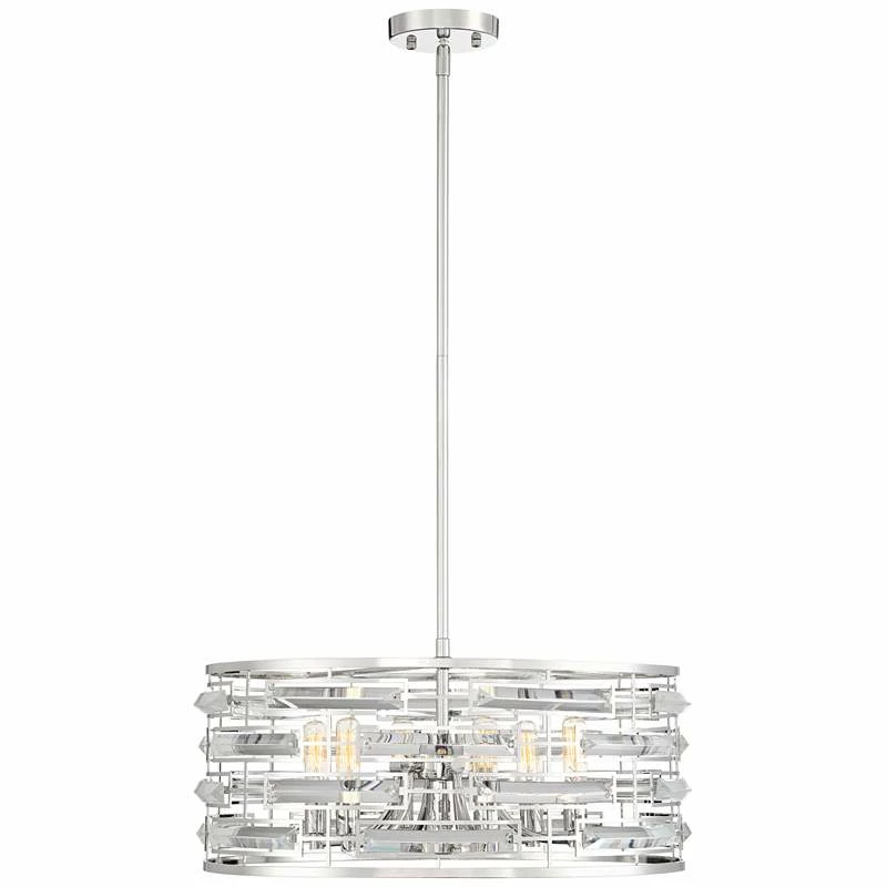 Possini Euro Smart 20" Wide Nickel And Crystal Modern Pendant Light 7 Possini Euro Smart 20" Wide Nickel And Crystal Modern Pendant Light - Image 5