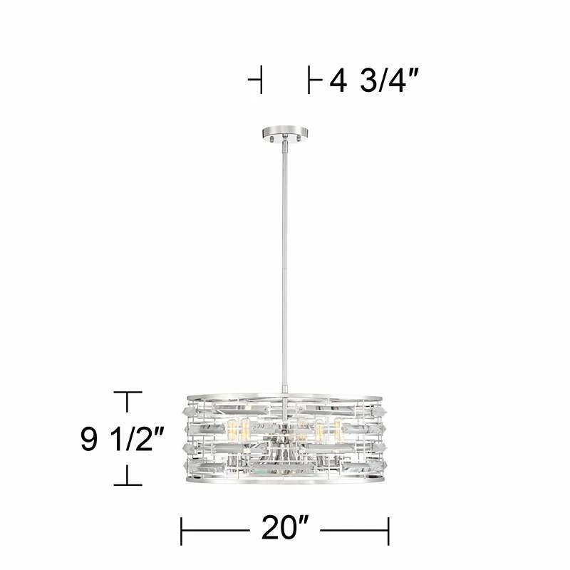 Possini Euro Smart 20" Wide Nickel And Crystal Modern Pendant Light 9 Possini Euro Smart 20" Wide Nickel And Crystal Modern Pendant Light - Image 7