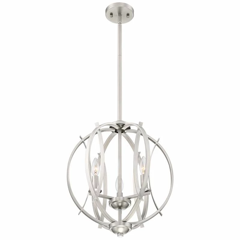 Possini Euro Spherical 16" Wide Brushed Nickel 3-Light Globe Pendant 7 Possini Euro Spherical 16" Wide Brushed Nickel 3-Light Globe Pendant - Image 5