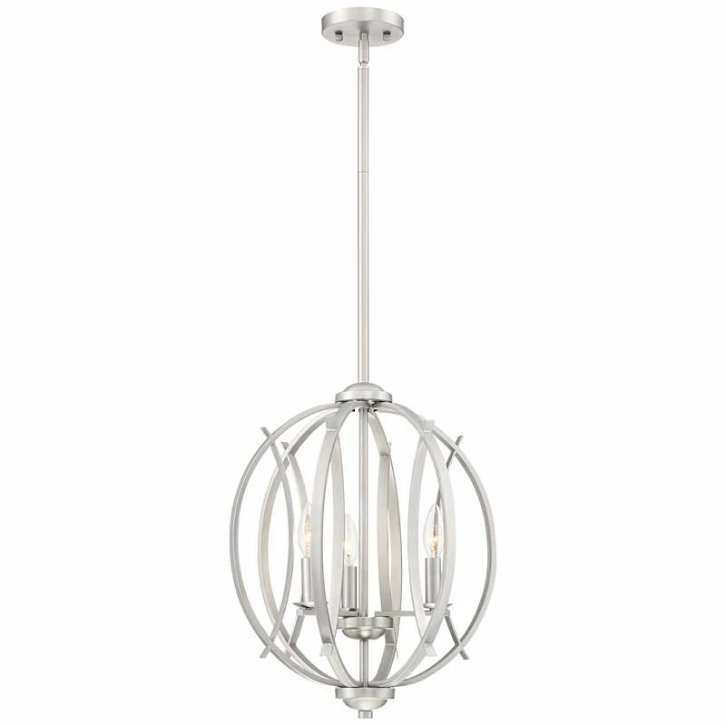 Possini Euro Spherical 16" Wide Brushed Nickel 3-Light Globe Pendant 8 Possini Euro Spherical 16" Wide Brushed Nickel 3-Light Globe Pendant - Image 6