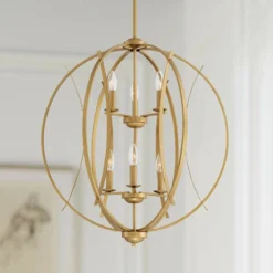 Possini Euro Spherical 24" Wide Gold 6-Light Orb Pendant