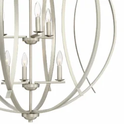 Possini Euro Spherical 32 3/4"W Brushed Nickel 9-Light Pendant -Outlet The Radiantix Store possini euro spherical 32 and three quarter inchw brushed nickel 9 light pendant 45n01views1