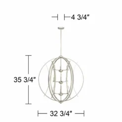 Possini Euro Spherical 32 3/4"W Brushed Nickel 9-Light Pendant -Outlet The Radiantix Store possini euro spherical 32 and three quarter inchw brushed nickel 9 light pendant 45n01views5