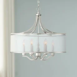Possini Euro Sydney 25" Wide Brushed Nickel 6-Light Pendant