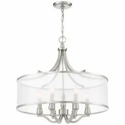 Possini Euro Sydney 25" Wide Brushed Nickel 6-Light Pendant -Outlet The Radiantix Store possini euro sydney 25 inch wide brushed nickel 6 light pendant 45c37views4