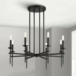 Possini Euro Tasman 31 1/2" Wide Black 8-Light Modern Chandelier