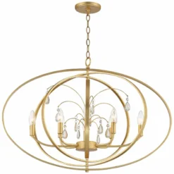 Possini Euro Tiller 32" Wide Gold Leaf 8-Light Foyer Pendant -Outlet The Radiantix Store possini euro tiller 32 inch wide gold leaf 8 light foyer pendant 331c1views4
