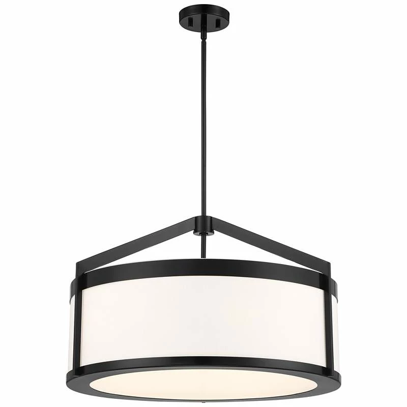 Possini Euro Vasini 26 3/4"W Gloss Black Drum Pendant Light 4 Possini Euro Vasini 26 3/4"W Gloss Black Drum Pendant Light - Image 2