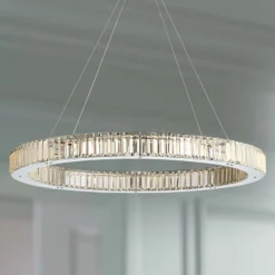 Possini Euro Vesta 35 1/2" Wide Chrome LED Ring Pendant Chandelier